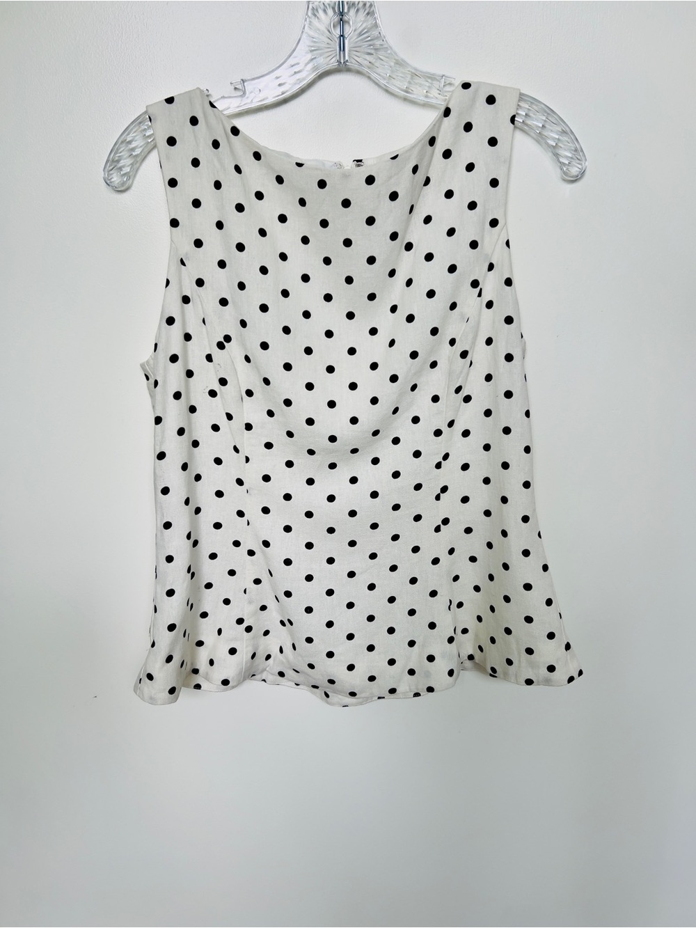 WAYF polka Dot women’s Sleeveless Blouse - White with Black